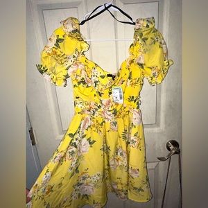 Yellow dress with flower